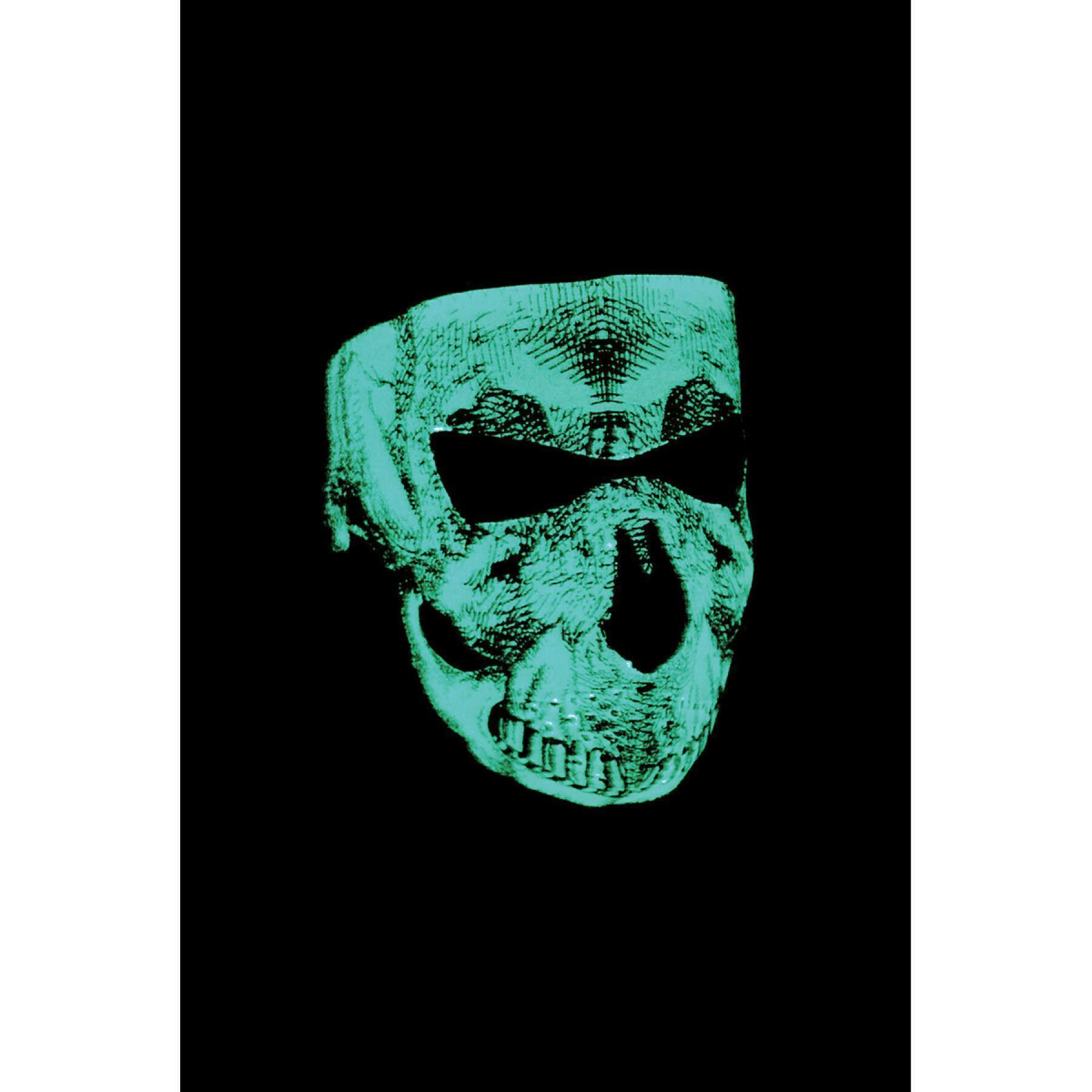 Motorfiets bivakmuts Zan Headgear full face glow-in-the-dark skull
