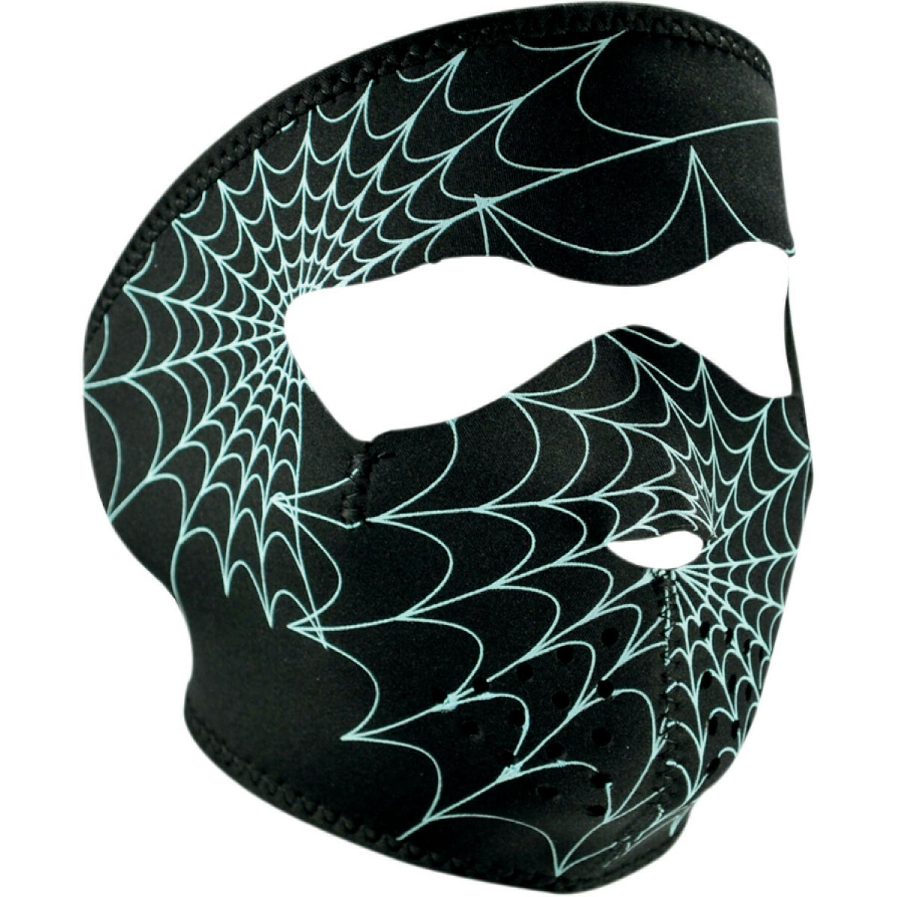 Motorfiets bivakmuts Zan Headgear full face glow-in-the-dark spider web