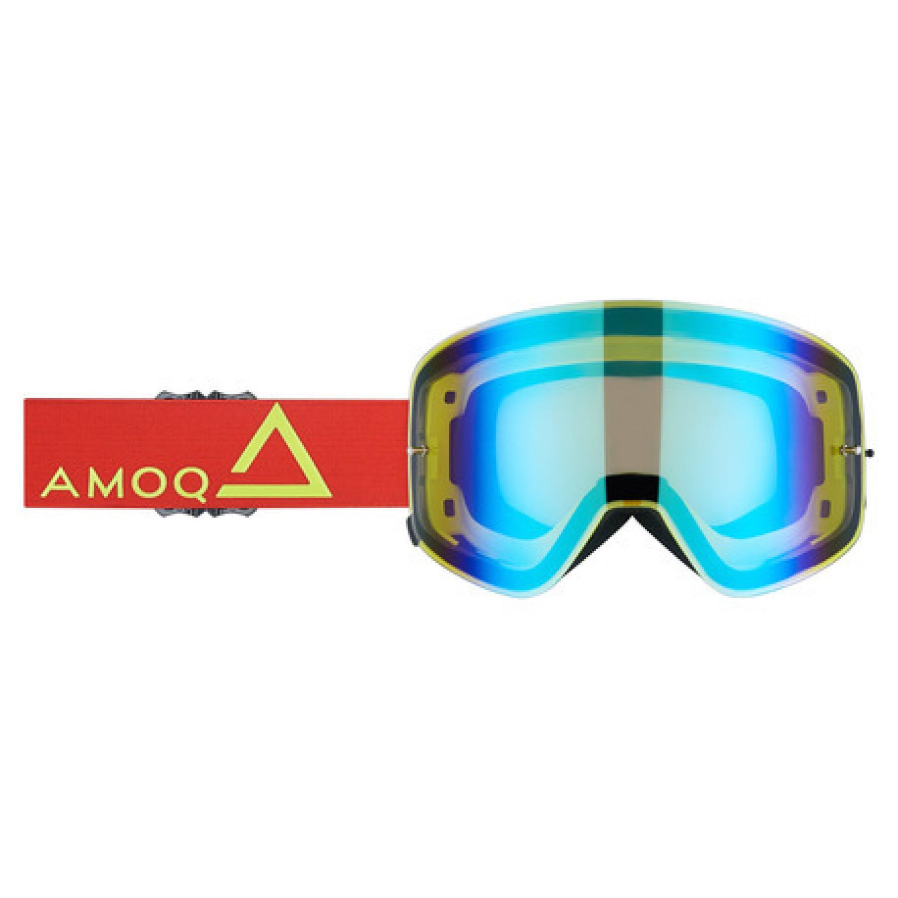 Motorcrossbril met gouden spiegellens Amoq Vision Magnetic