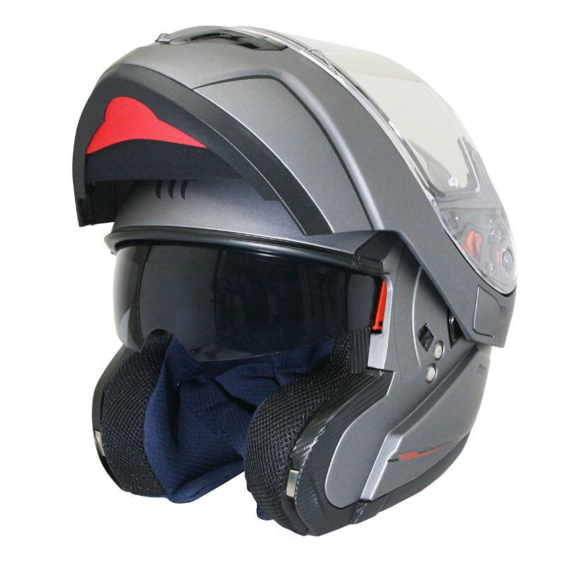 Modulaire helm met dubbel scherm, effen titanium mat l MT Helmets ATOM SV