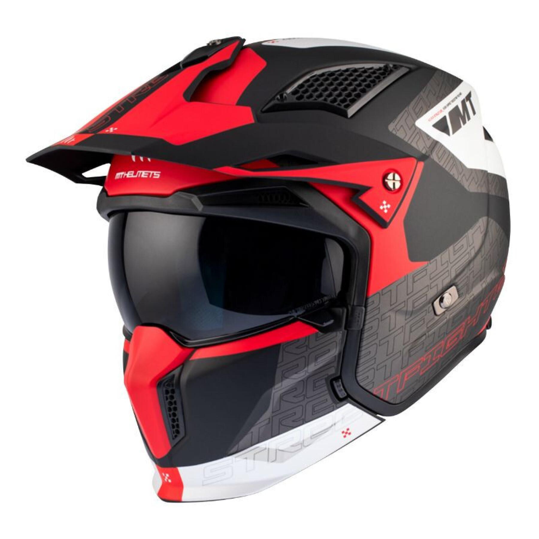 Convertible enkele schild motorcrosshelm met afneembare kinband MT Helmets Streetfighter Sv Totem B15 (Ece 22.06)