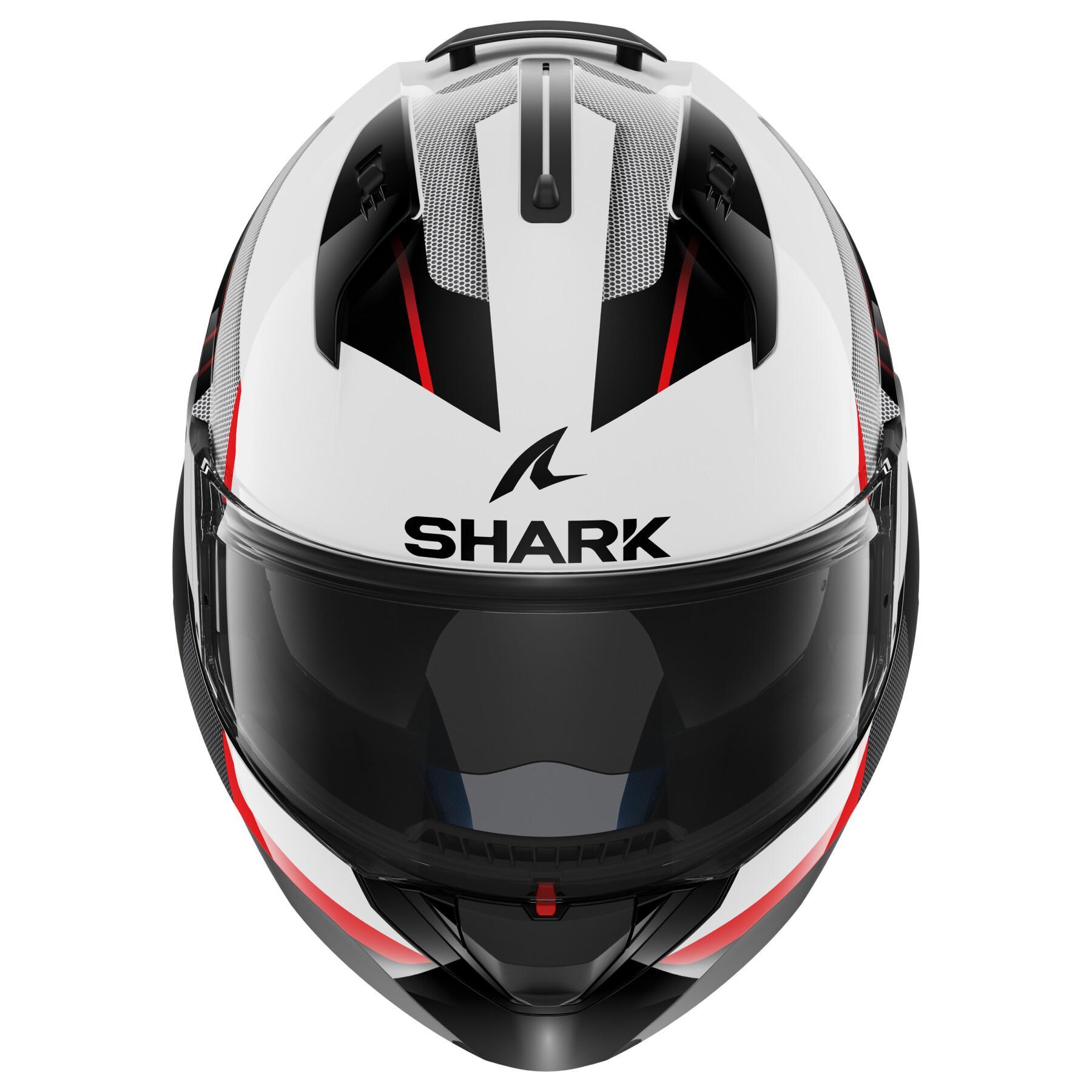 Modulaire motorhelm Shark Evo Es Kryd White Black Red