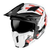 Trial skull helm single dark screen convertible met verwijderbare kinband MT Helmets MT STREetFIGHTER SV SKULL (geleverd met een extra spiegelscherm)